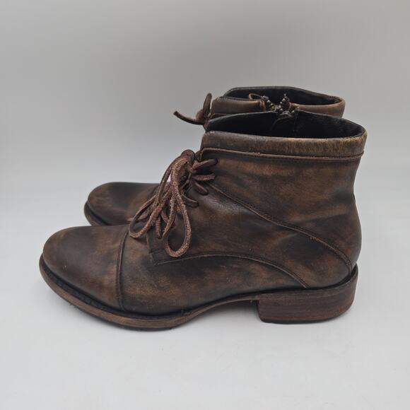 Freebird Distressed Combat Motorcycle Ace Brown Leather Boots Men\'s Sz 9 main image 5